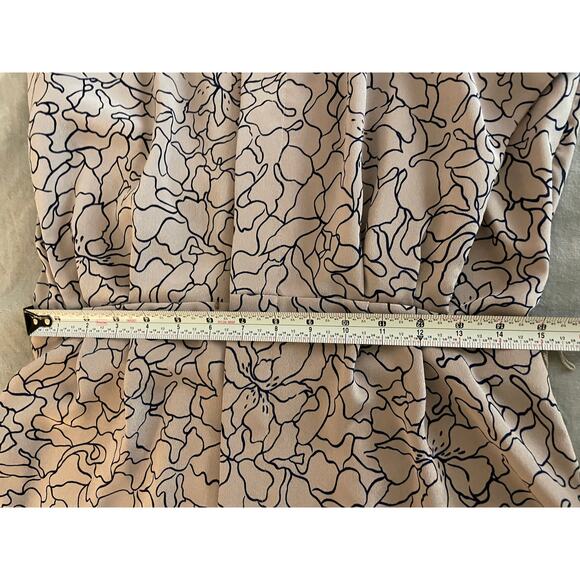 Vintage Lisa II Litd. 80s dress blue abstract floral on beige - Picture 8 of 9